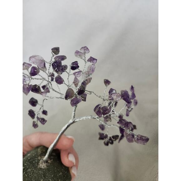 Amethyst Gem Stone TREE Purple with Silver Branches Bonsai Crystal - Picture 8 of 11
